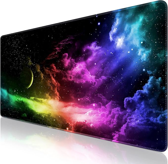 Canjoy Gaming Mouse Pad, XL Large Extended Keyboard Mouse Mat Big Computer Desk Pad with Non-Slip Base and Stitched Edge for Home Office Gaming Work 31.5x15.7inch