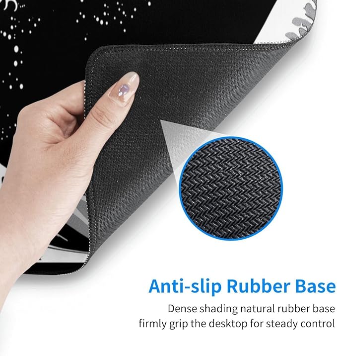 Desk Pad,Office Desk Mat 31.5"×11.8" Large Gaming Mouse Pad,Durable Extended Computer Mouse Pad,Waterproof Thick Big Mouse Pads with Non-Slip Rubber Base Office Home Japanese Black Waves
