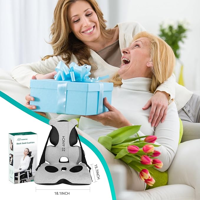 Memory Foam Lumbar Support Pillow, Car Seat Cushion, Office Chair Cushion, One Piece Chair Pad, Improve Posture, Ergonomic Hip & Coccyx Lumbar Support
