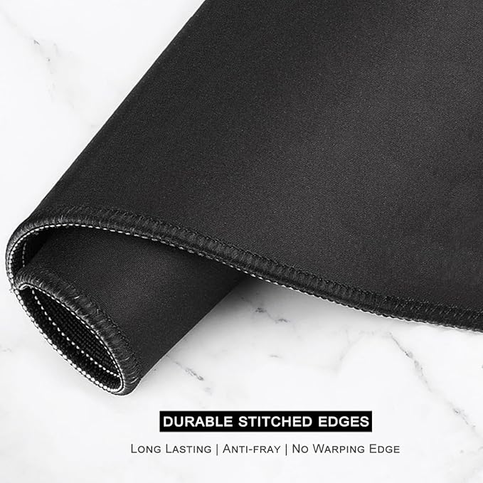 Auhoahsil Large Gaming Mouse Pad, Forest Theme XXL 35.4 x 15.7 in Desk Pad Stitched Non-Slip Rubber Long Computer Mousepad Thin Extended Full Size Desk Mat for Desktop, Laptop, Wireless Mice, White