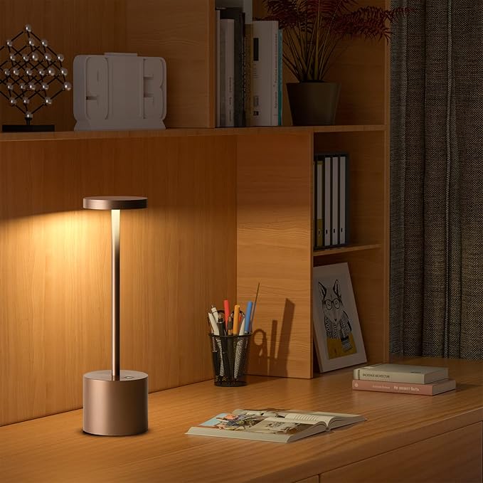 SAKRINGT 2 Pack Cordless Table Lamp Rechargeable,5000mAh Battery Powered Table Light, Dimming Portable LED Desk Lamp for Restaurant/Outdoor