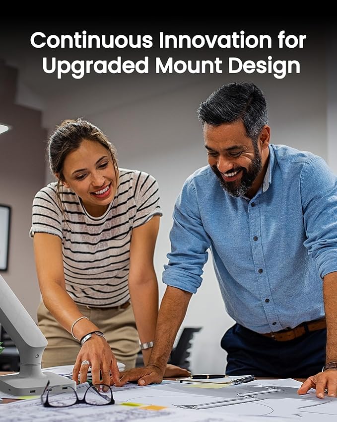 Single Monitor Mount for 13-49 Inch Screens up to 24 lbs, Ergonomic Adjustable Monitor Arm with Built-in USB 3.0 Hub, Space-Saving VESA Desk Mount for Home Office & Gaming, C-Clamp & Grommet Base