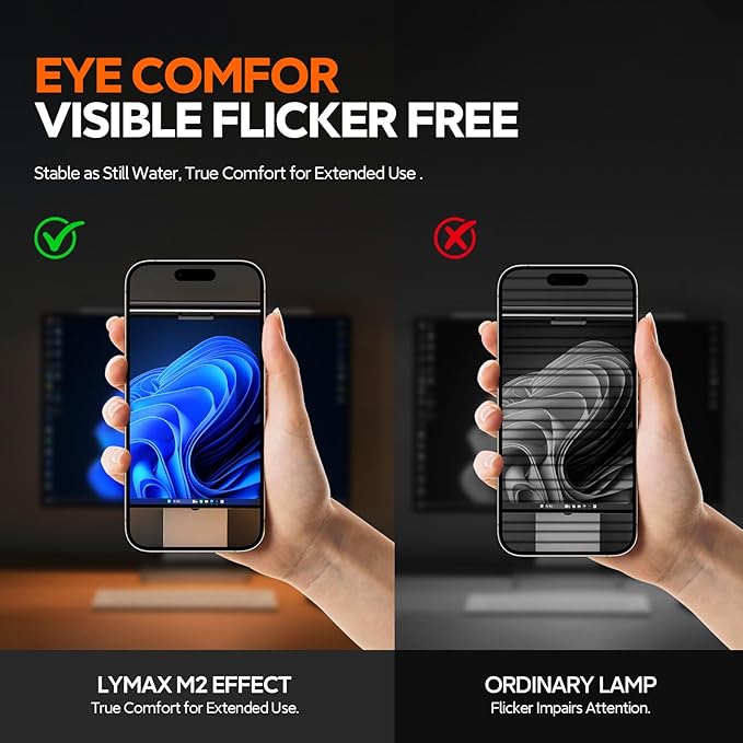 LYMAX Monitor Light Bar, Eye-Care USB Computer Lamp Dimmable Screen Light Bar, Fit for All Monitor with Wireless Controller, Backlight, No Screen Glare, Space Saving for Home Office Gaming Desk
