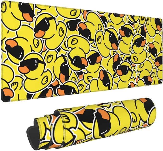 Duck Mouse Pad Extended Large Gaming Mousepad XL Big Long Oversized Desk Mat Stitched Edges 31.5 X 11.8 Inch for Home Office