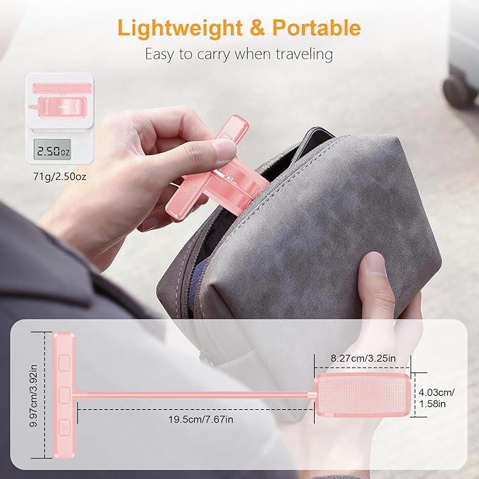 Gritin 19 LED Rechargeable Book Light for Reading in Bed with Memory Function- Eye Caring 3 Color Temperatures,Stepless Dimming Brightness,90 Hrs Runtime Clip on Light for Book Lovers-Pink
