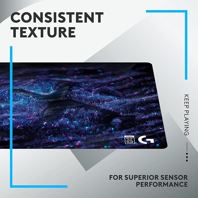 Logitech G640 SE Large Cloth Gaming Mouse Pad, Optimized for Gaming Sensors, Moderate Surface Friction, Non-Slip Mouse Mat - 10th Anniversary