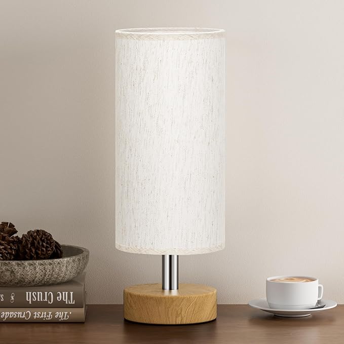 Small Table Lamp for Bedroom - Bedside & Desk Lamp, Minimalist Nightstand Light for Kids, Living & Office Room