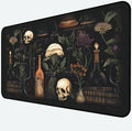 Retro Skull Large Mouse Pad, Gothic Desk Pad XXL, Office Desk Plant Desktop Cover Pad, Expanded Large Laptop Keyboard Pad, Dark Academic Gaming Table Decoration Accessories 31.5"X15.7"
