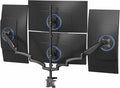 VIVO Quad Pneumatic Monitor Mount for 4 Screens up to 32 inches, Fully Adjustable, Heavy Duty Desk Stand with C-Clamp, Black, STAND-V400G