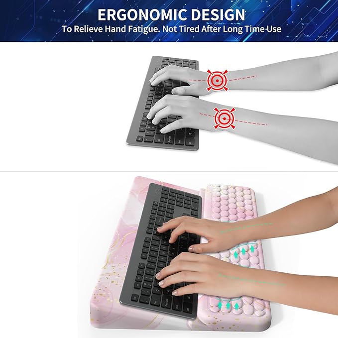 Keyboard Stand for Desktop, Keyboards Wrist Rest, Ergonomic Keyboards Holder for Easy Typing Working, Wrist pad for Keyboards with Comfortable Wrist Rest for Keyboard Pink