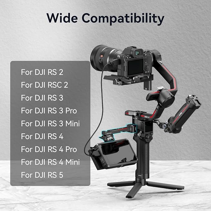 SMALLRIG Adjustable Camera Monitor Mount with Quick Release NATO Clamp, Cold Shoe Mount, Anti-Twist Design for DJI RS 5 / RS 4 Mini/RS 4 / RS 4 Pro/RS 2 / RSC 2 / RS 3 / RS 3 Pro/RS 3 Mini