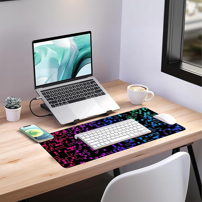 Color Gradient Extended Gaming Mouse Pad 31.5x11.8inches Large Desk Mat Anti-Slip Rubber Base & Durable Stitched Edges for Gamers Smooth Mouse Writing Surface for Desk Office/Home