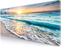 IMAYONDIA Large Mouse Pad, Non-Slip Rubber Base Mousepad with Stitched Edges, Keyboard Mouse Mat Desk Pad for Work, Game, Office, 31.5x11.8 Inch - Sunset or Sunrise Beach