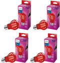 PHILIPS LED 40W A19 4-Pack Red Party Flicker-Free Light Bulbs