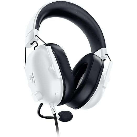 Razer BlackShark V2 X PlayStation Gaming Headset: 50mm Drivers - Cardioid Mic - Lightweight - Comfortable, Noise Isolating Earcups - for PS5, Xbox Series X, PC, Switch via 3.5 mm Audio Jack - White