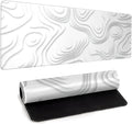 Solid Geometry Large Gaming Mouse Pad White Mouse Pad Gaming Big Desk Pad Desk Mat with Stitched Edge 31.5''x11.8'' Computer Mousepad Waterproof Desk Protector