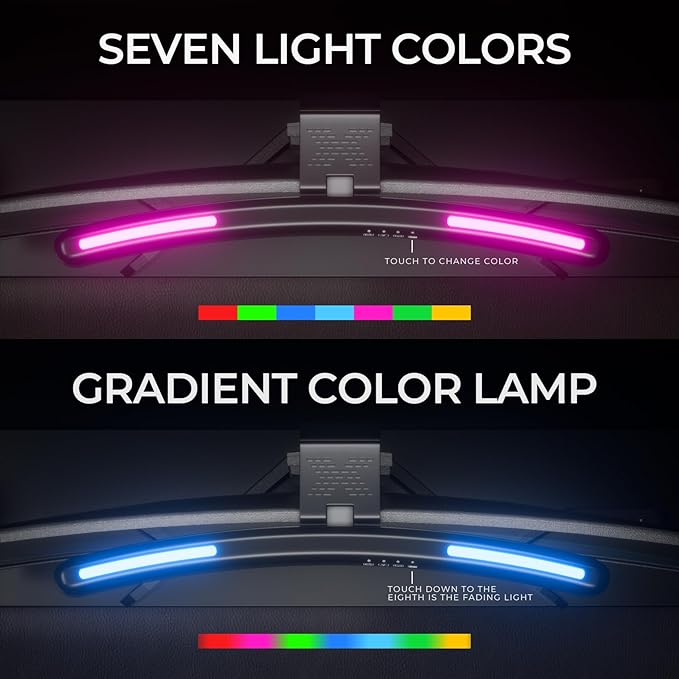 Monitor Light Bar Curved, RGB Backlight, Computer Screen Lamp for Eye Care, Dual Light Mode with Touch Control Timed, Gaming Accessory, Radius of Curvature 1500 mm