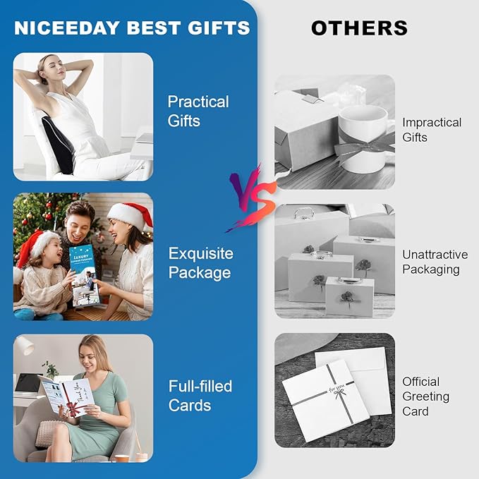 Lumbar Support Pillow for Office Chair Car, Gaming Chair Lower Back Cushion Memory Foam with Greeting Card, 3D Mesh Cover Ergonomic Back Rest, Birthday Gift for Dad, Stocking Stuffers