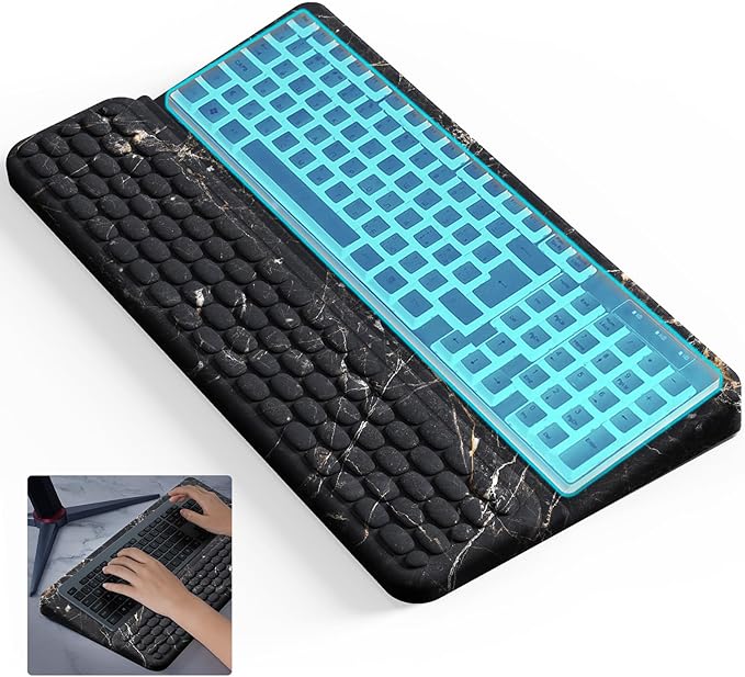 Keyboard Stand for Desktop, Keyboards Wrist Rest, Ergonomic Keyboards Holder for Easy Typing Working, Wrist pad for Keyboards with Comfortable Wrist Rest for Keyboard Black Gold