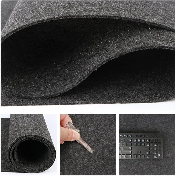 DAWNTREES Large Felt Desk Mat, 40''x16'' Non-Slip Full Desk Mouse Pad, Office Computer Desk Mat for Keyboard,100X40cm Felt Desktop Mat for Desk Pad Protector