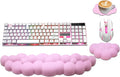 Cloud Wrist Rest Set, Ergonomic, Whimsical, Pink, PU Leather, Memory Foam