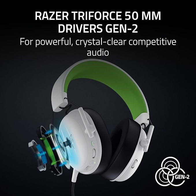 Razer BlackShark V3 X HyperSpeed Wireless Gaming Headset for Xbox: 50mm Drivers - Cardioid Mic - 2.4 GHz, Bluetooth - Works with PC, Mac, Nintendo Switch, Smartphone - Long Battery Life - White