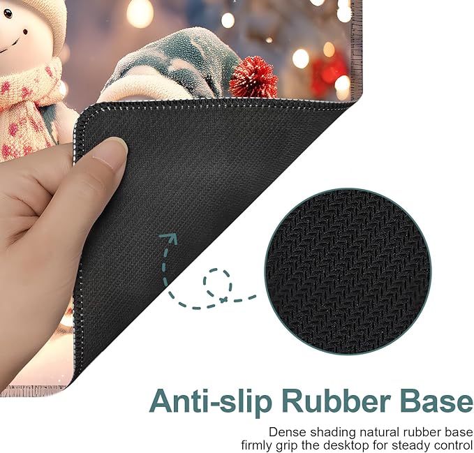Six Snowmen Extended Gaming Mouse Pad 31.5x11.8inches Large Desk Mat Anti-Slip Rubber Base & Durable Stitched Edges for Gamers Smooth Mouse Writing Surface for Desk Office/Home