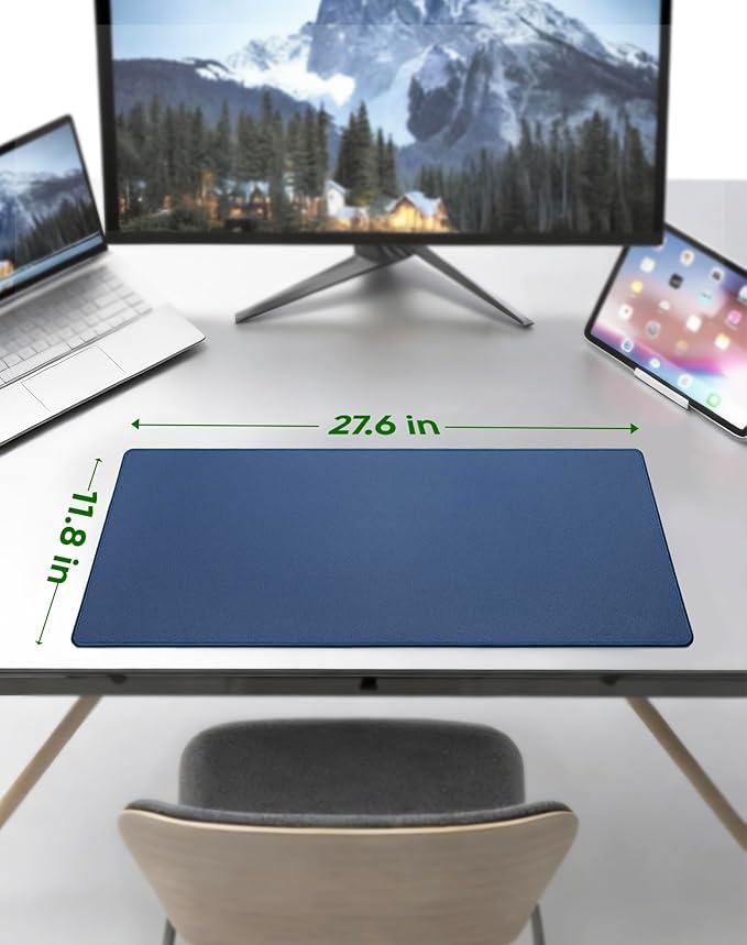 ALOANES Dark Blue Waterproof Mouse Pad XL,11.81"x27.56"x0.12'