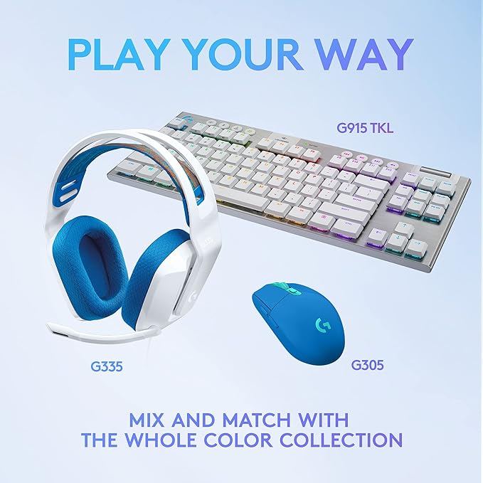 Logitech G335 Wired Gaming Headset, with Flip to Mute Microphone, 3.5mm Audio Jack, Memory Foam Earpads, Lightweight, Compatible with PC, PlayStation, Xbox, Nintendo Switch/Switch 2 - White