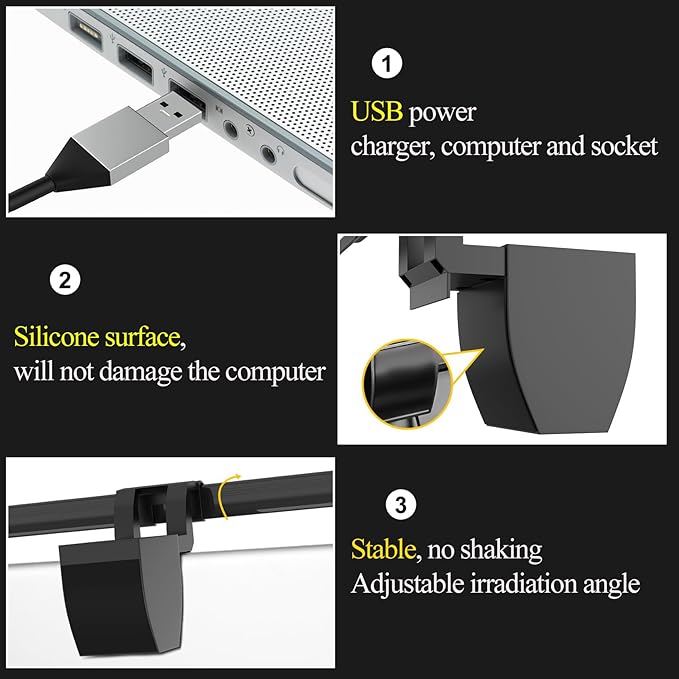CATPOWER Computer Monitor Light Bar, LED Screen Light Bar for Workspace, Dimmable Monitor Lamp, Button Control Monitor Lamp for Desk/Office/Home/Game, for Eye Caring