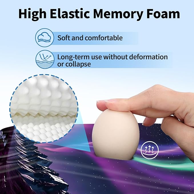 YIWEI Ergonomic Mouse Pad with Wrist Support - Gel Memory Foam Mouse Mat for Computer Keyboard & Laptop - Non-Slip Base, for Home Office & Gaming - Aurora/Northern Lights