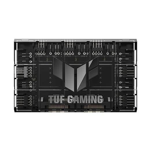 ASUS TUF Gaming ARGB PWM Fan Hub (Connects six case Fans, PWM Fan and RGB Connector, Clear Power and Operation Indicators, Stable Dual SATA Power Support)