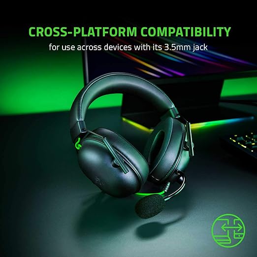 Razer BlackShark V2 X Gaming Headset: 7.1 Surround Sound - 50mm Drivers - Memory Foam Cushion - For PC, PS4, PS5, Switch - 3.5mm Audio Jack - Black