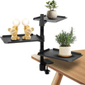 FAHKNS 3-Tier Clamp on Desk Shelf - Multifunctional Desk Clamp Shelf，Ergonomics Metal Desk Extension for Home/Office/Game Room，Tabletop Book Storage Rack，Desktop Thickness 0.4-2.2”