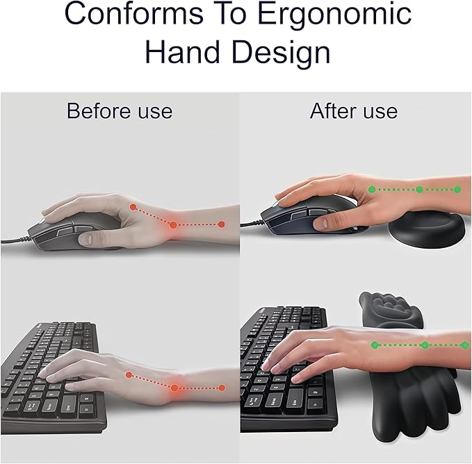 Angel Wing Wrist Rest,Cute Wrist Rest for Keyboard and Mouse,Hand Rests Set Include Ergonomic Keyboard & Mouse Hand Rest and Coaster,Filled Resilient Memory Foam,for Work,Study,Gaming (White)