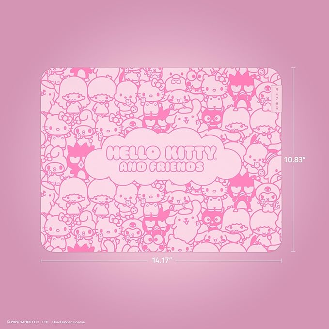 Razer Gigantus V2 Cloth Gaming Mouse Pad (Medium): Textured MicroWeave Cloth Surface - Thick, High-Density Rubber Foam - Non Slip Base - Hello Kitty & Friends Edition
