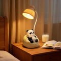 LED Desk Lamp with USB Charging Port, Gooseneck, Cute Panda Night Light for Bedroom Study Room, Boys Girls Children, Touch Control, 500 mAh, Rechargeable Lighting Decor for Boys Girls-Pink