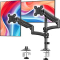 Dual Monitor Stand for Desk, Taller Monitor Arms for 2 Screens up to 32 inch, Ergonomic Adjustable Full Motion Double Computer Monitor Mount, Holds 4.4-22lbs, VESA 75/100mm, Black, Freelift