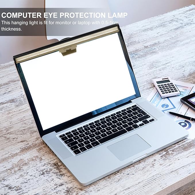 Veemoon LED Computer Monitor Light Bar with USB Clip, Adjustable Eye-Care Screen Lamp for Laptop and Desktop, Flicker-Free Computer Accessory for Home Office and Gaming