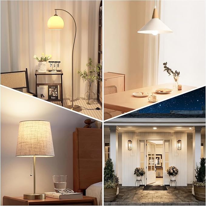 Brightever A19 LED Light Bulbs, 100 Watt Equivalent Light Bulbs Dimmable, Warm White 3000K, 1100 Lumens, Energy Efficient 12W, 4-Pack