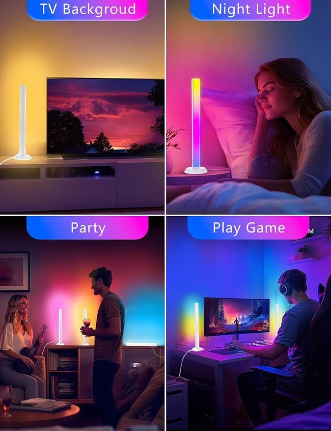 DAYBETTER Smart LED Light Bars, RGB+ICW Gaming Light Bars with Scene and Music Modes, Smart TV Light Bar with Multiple Placement Options, Mood Lighting, Color Changing Light Bar for Gaming Room Decor