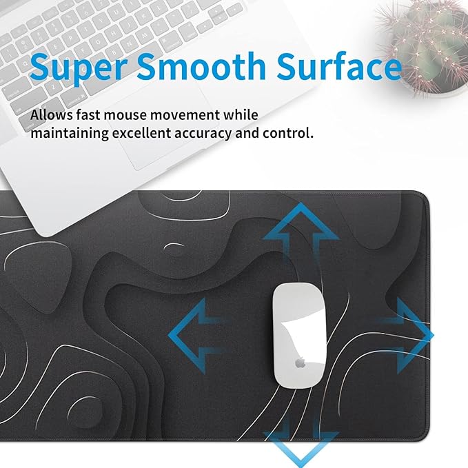 Large Anime Gaming Mouse Pad Black Solid Geometry Desk Pad Computer Keyboard Mat Non-Slip Rubber Base Office Decor Waterproof Mouse Mat