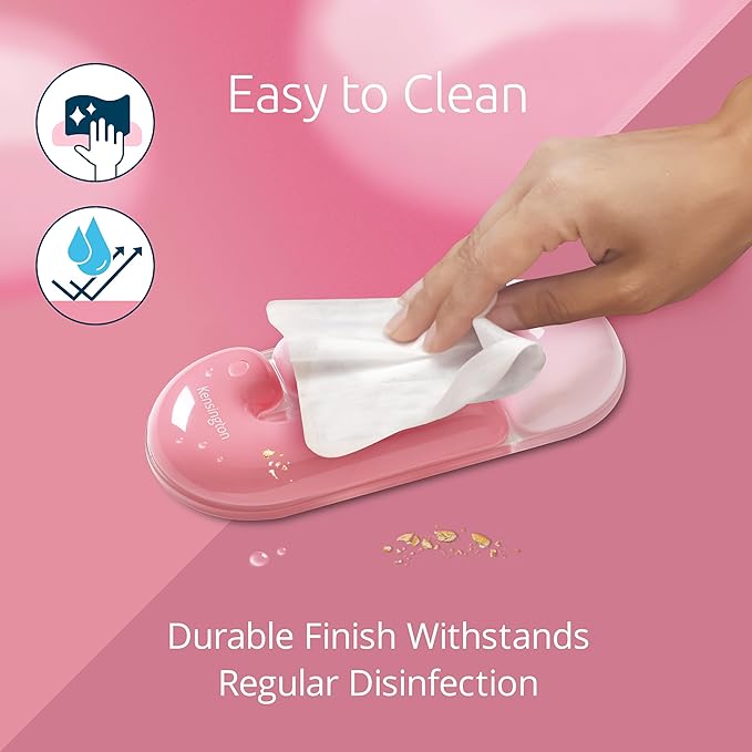 Kensington Gel Mouse Wrist Rest Support Cushion for Mice & Trackballs, Duo Gel Ergonomic Mouse Wrist Support, Comfortable Non-Skid, Loop Pink 7.4" x 3.27" x 0.7" K62828WW