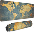 Gaming Mouse Pad, Grunge Vintage World Map Extended Mouse Pad Gaming Large, Big Desk Mat with Non-Slip Base and Stitched Edge, Long Computer Keyboard Mouse Mat for Home Office Work 31.5"x15.7"