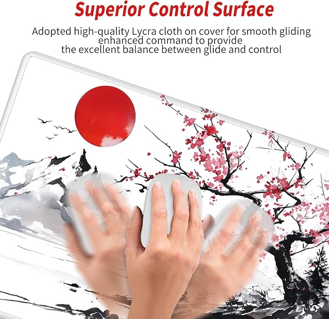 Gaming Mouse Pad 36x24 Desk Mat Large Mousepad Cherry Blossom Desk Pad Big Computer Mat Extended Mouse Mat Non Slip for Women Work Home