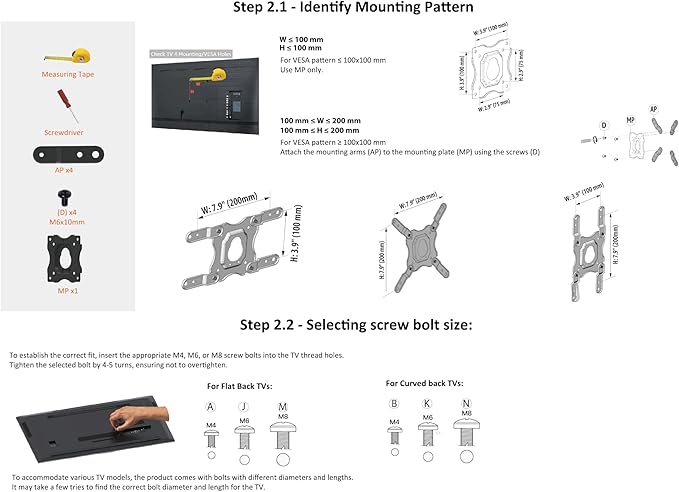 Amazon Basics Full Motion Articulating TV Wall Mount with Tilt Swivel, Extends 16 inches, VESA 200x200, for 12" to 40" TVs, 40 lbs, Black