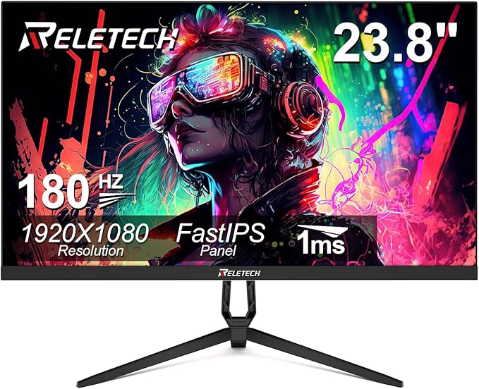 23.8inch 180Hz Gaming Monitor,FHD (1920 x 1080P), 1ms Response Time 100% sRGB Computer Monitor, Fast-IPS Panel, FreeSync & G-Sync, HDMI & DP & USB Ports VESA Compatible, (R23 Blitz)