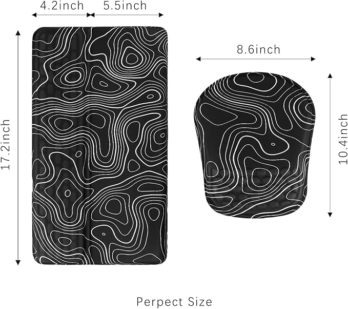 Keyboard Wrist Rest -Ergonomic Mouse Pad- with Carpal Tunnel Massage Bumps and Full Memory Gel Design - Ideal Frequent Computer (Line)