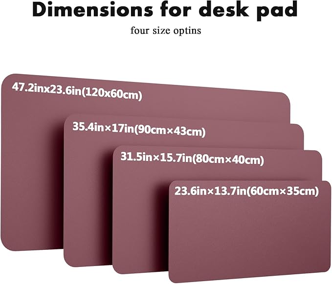 YSAGi Double-Sided Desk Pad, Leather Desk Mat, Eco Cork Desk Pad Protector, Large Mouse Pad for Desk, Waterproof Desk Blotter Pad, Desk Writing Pad for Office Work/Home(Cork+Dark Pink, 47.2" x 23.6")