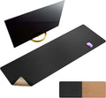 MAIDERN 55' x 15.7' Cork & Leather Desk Mat, XXL Dual Sided Desk Pad Protector for Gaming & Home Office (Black)